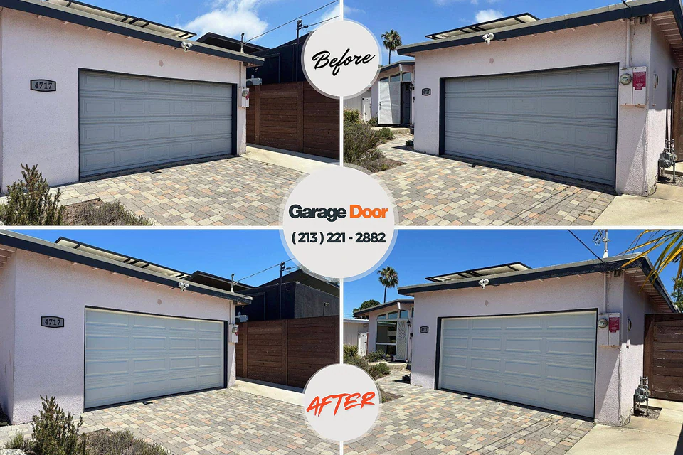 Before and after: garage door repair Baldwin, MI